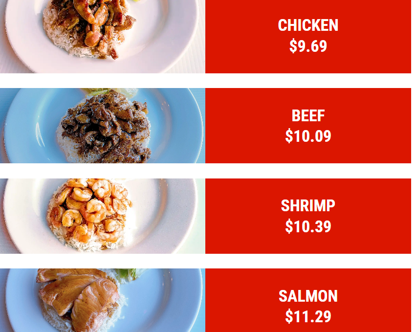 All Teriyaki Options